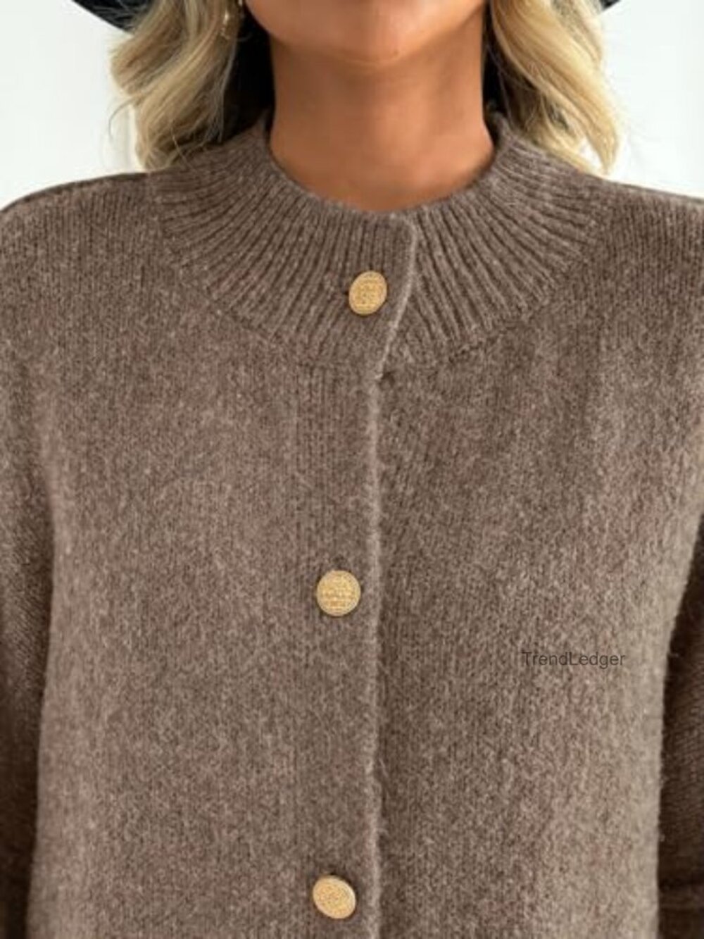 Oversized Chunky Knit Cardigan Long Lantern Sleeve Button Down Cozy Trendy - Picture 5 of 6
